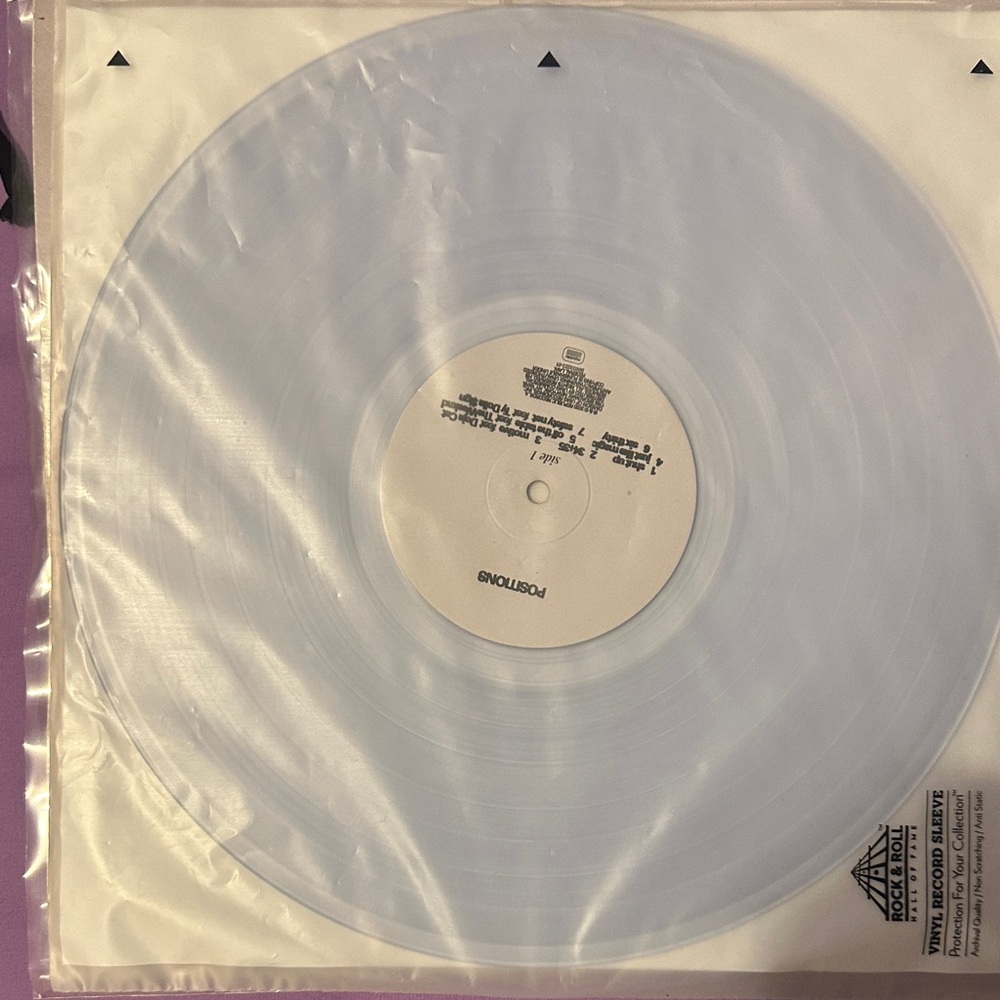 Ariana Grande Transparent Vinyl Record
